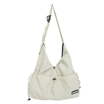 Xajzpa Casual Style Student Sports Shoulder Bag Nylon Women Drawstring Commuter Work Clothes Bag Neutral Lightweight Men Crossbody Bag